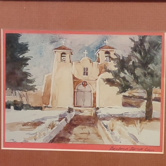 Small Barbara George Cain Signed Framed Print 7.5" x 9.5" - Picture 3 of 8